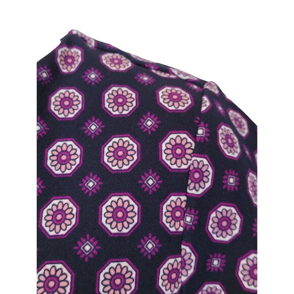 Banana Republic Womens 0 Petite Shift Dress Navy Pink Geometric Pattern Short Kn - Picture 7 of 8